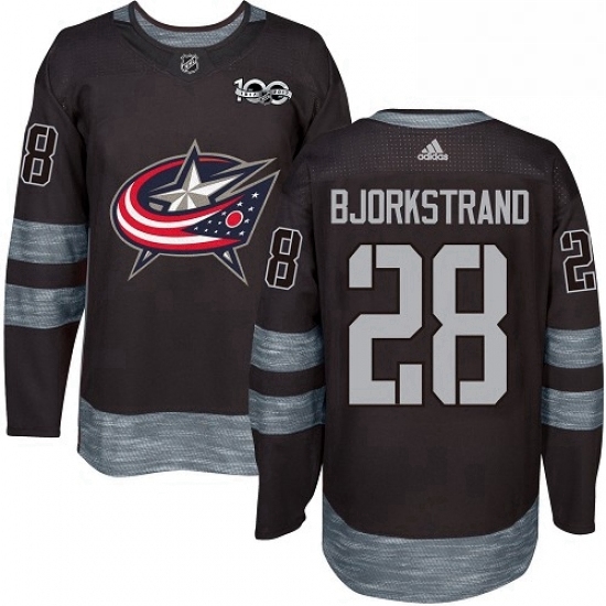 Mens Adidas Columbus Blue Jackets 28 Oliver Bjorkstrand Authentic Black 1917 2017 100th Anniversary NHL Jersey Mens Adidas Columbus Blue Jackets 28 Oliver Bjorkstrand Authentic Black 1917 2017 100th Anniversary NHL Jersey