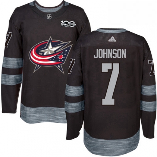 Mens Adidas Columbus Blue Jackets 7 Jack Johnson Authentic Black 1917 2017 100th Anniversary NHL Jersey Mens Adidas Columbus Blue Jackets 7 Jack Johnson Authentic Black 1917 2017 100th Anniversary NHL Jersey