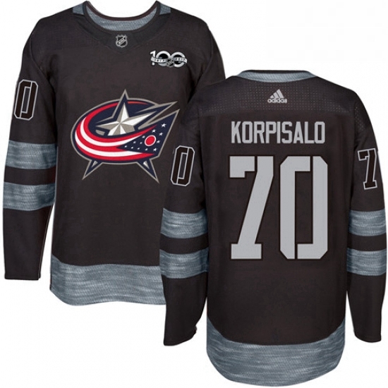 Mens Adidas Columbus Blue Jackets 70 Joonas Korpisalo Authentic Black 1917 2017 100th Anniversary NHL Jersey Mens Adidas Columbus Blue Jackets 70 Joonas Korpisalo Authentic Black 1917 2017 100th Anniversary NHL Jersey