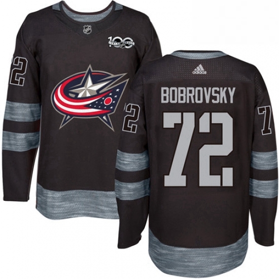 Mens Adidas Columbus Blue Jackets 72 Sergei Bobrovsky Authentic Black 1917 2017 100th Anniversary NHL Jersey Mens Adidas Columbus Blue Jackets 72 Sergei Bobrovsky Authentic Black 1917 2017 100th Anniversary NHL Jersey