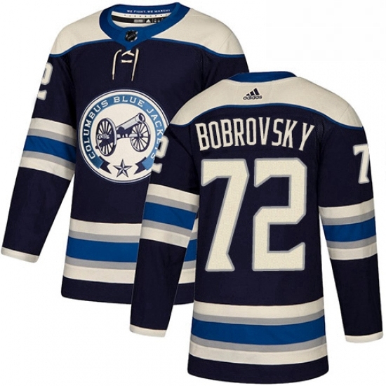 Mens Adidas Columbus Blue Jackets 72 Sergei Bobrovsky Authentic Navy Blue Alternate NHL Jersey Mens Adidas Columbus Blue Jackets 72 Sergei Bobrovsky Authentic Navy Blue Alternate NHL Jersey