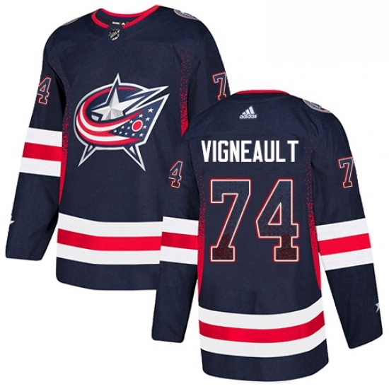 Mens Adidas Columbus Blue Jackets 74 Sam Vigneault Authentic Navy Blue Drift Fashion NHL Jersey Mens Adidas Columbus Blue Jackets 74 Sam Vigneault Authentic Navy Blue Drift Fashion NHL Jersey
