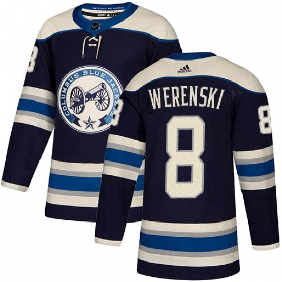 Mens Adidas Columbus Blue Jackets 8 Zach Werenski Authentic Navy Blue Alternate NHL Jersey Mens Adidas Columbus Blue Jackets 8 Zach Werenski Authentic Navy Blue Alternate NHL Jersey