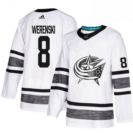 Mens Adidas Columbus Blue Jackets 8 Zach Werenski White 2019 All Star Game Parley Authentic Stitched NHL Jersey Mens Adidas Columbus Blue Jackets 8 Zach Werenski White 2019 All Star Game Parley Authentic Stitched NHL Jersey