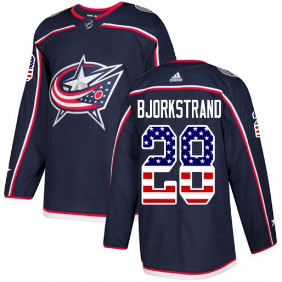 Youth Adidas Columbus Blue Jackets 28 Oliver Bjorkstrand Authentic Navy Blue USA Flag Fashion NHL Jersey Youth Adidas Columbus Blue Jackets 28 Oliver Bjorkstrand Authentic Navy Blue USA Flag Fashion NHL Jersey