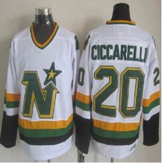 Dallas Stars #20 Dino Ciccarelli White CCM Throwback Stitched NHL Jersey Dallas Stars #20 Dino Ciccarelli White CCM Throwback Stitched NHL Jersey