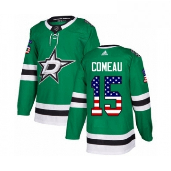 Mens Adidas Dallas Stars 15 Blake Comeau Authentic Green USA Flag Fashion NHL Jersey Mens Adidas Dallas Stars 15 Blake Comeau Authentic Green USA Flag Fashion NHL Jersey