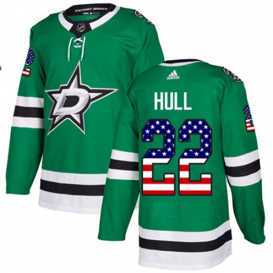 Mens Adidas Dallas Stars 22 Brett Hull Authentic Green USA Flag Fashion NHL Jersey Mens Adidas Dallas Stars 22 Brett Hull Authentic Green USA Flag Fashion NHL Jersey