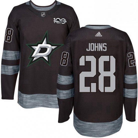 Mens Adidas Dallas Stars 28 Stephen Johns Authentic Black 1917 2017 100th Anniversary NHL Jersey Mens Adidas Dallas Stars 28 Stephen Johns Authentic Black 1917 2017 100th Anniversary NHL Jersey