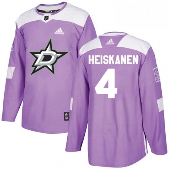 Mens Adidas Dallas Stars 4 Miro Heiskanen Authentic Purple Fights Cancer Practice NHL Jersey Mens Adidas Dallas Stars 4 Miro Heiskanen Authentic Purple Fights Cancer Practice NHL Jersey