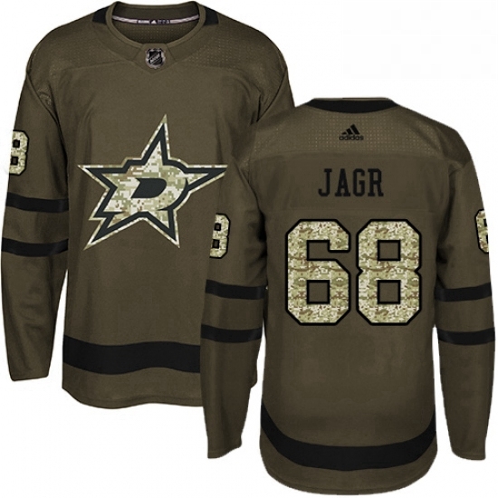 Mens Adidas Dallas Stars 68 Jaromir Jagr Premier Green Salute to Service NHL Jersey Mens Adidas Dallas Stars 68 Jaromir Jagr Premier Green Salute to Service NHL Jersey