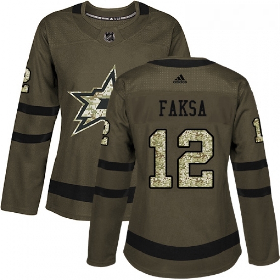 Womens Adidas Dallas Stars 12 Radek Faksa Authentic Green Salute to Service NHL Jersey Womens Adidas Dallas Stars 12 Radek Faksa Authentic Green Salute to Service NHL Jersey