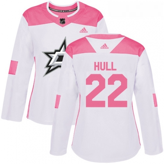 Womens Adidas Dallas Stars 22 Brett Hull Authentic WhitePink Fashion NHL Jersey Womens Adidas Dallas Stars 22 Brett Hull Authentic WhitePink Fashion NHL Jersey