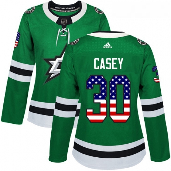 Womens Adidas Dallas Stars 30 Jon Casey Authentic Green USA Flag Fashion NHL Jersey Womens Adidas Dallas Stars 30 Jon Casey Authentic Green USA Flag Fashion NHL Jersey