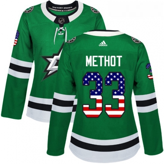 Womens Adidas Dallas Stars 33 Marc Methot Authentic Green USA Flag Fashion NHL Jersey Womens Adidas Dallas Stars 33 Marc Methot Authentic Green USA Flag Fashion NHL Jersey