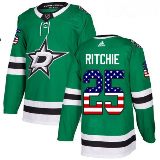 Youth Adidas Dallas Stars 25 Brett Ritchie Authentic Green USA Flag Fashion NHL Jersey Youth Adidas Dallas Stars 25 Brett Ritchie Authentic Green USA Flag Fashion NHL Jersey
