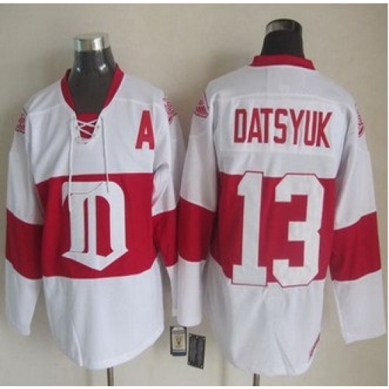 Detroit Red Wings #13 Pavel Datsyuk White Winter Classic CCM Throwback Stitched NHL jersey Detroit Red Wings #13 Pavel Datsyuk White Winter Classic CCM Throwback Stitched NHL jersey
