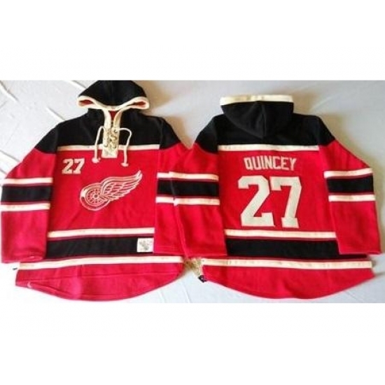 Detroit Red Wings 27 Kyle Quincey Red Sawyer Hooded Sweatshirt Stitched NHL Jersey Detroit Red Wings 27 Kyle Quincey Red Sawyer Hooded Sweatshirt Stitched NHL Jersey