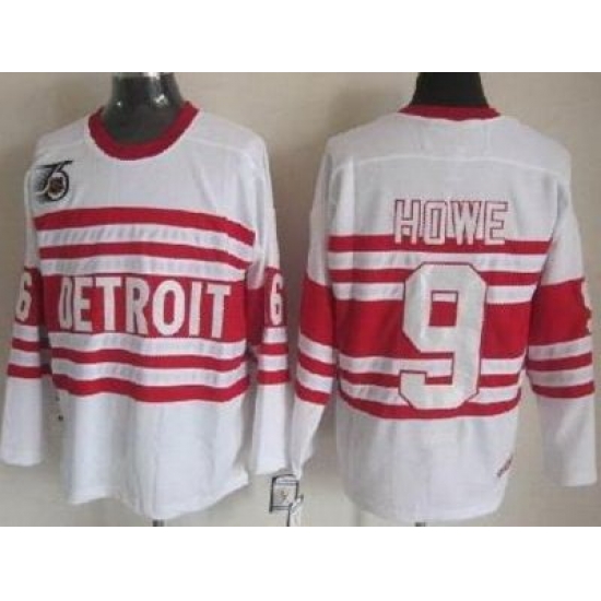 Detroit Red Wings 9# Howe White 75TH CCM NHL Jerseys Detroit Red Wings 9# Howe White 75TH CCM NHL Jerseys
