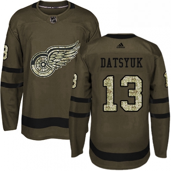 Mens Adidas Detroit Red Wings 13 Pavel Datsyuk Authentic Green Salute to Service NHL Jersey Mens Adidas Detroit Red Wings 13 Pavel Datsyuk Authentic Green Salute to Service NHL Jersey
