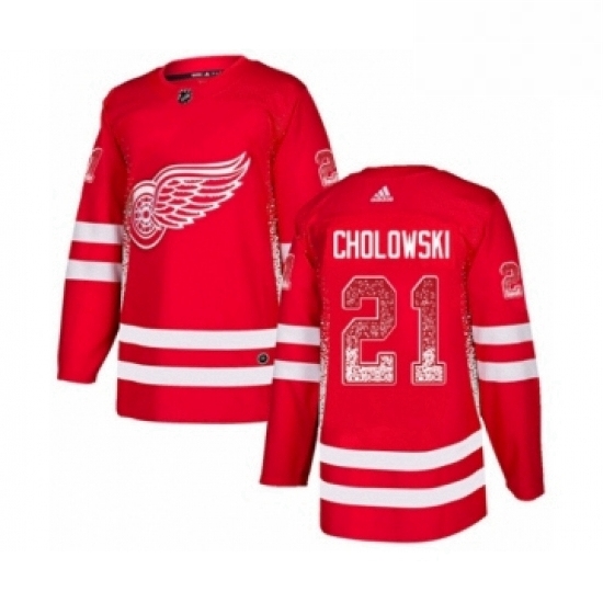 Mens Adidas Detroit Red Wings 21 Dennis Cholowski Authentic Red Drift Fashion NHL Jersey Mens Adidas Detroit Red Wings 21 Dennis Cholowski Authentic Red Drift Fashion NHL Jersey
