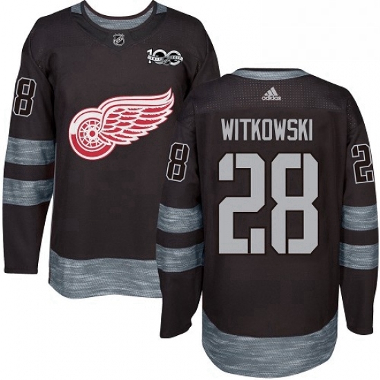Mens Adidas Detroit Red Wings 28 Luke Witkowski Premier Black 1917 2017 100th Anniversary NHL Jersey Mens Adidas Detroit Red Wings 28 Luke Witkowski Premier Black 1917 2017 100th Anniversary NHL Jersey