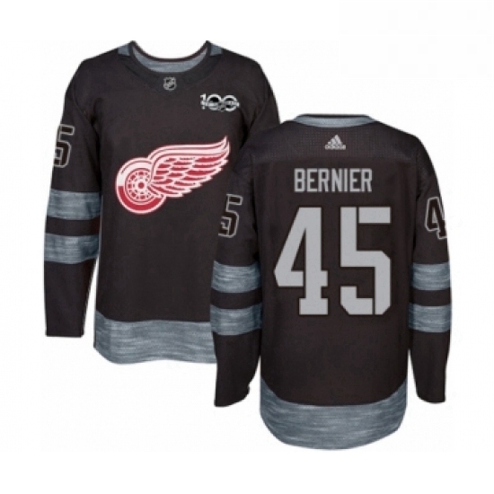 Mens Adidas Detroit Red Wings 45 Jonathan Bernier Authentic Black 1917 2017 100th Anniversary NHL Jersey Mens Adidas Detroit Red Wings 45 Jonathan Bernier Authentic Black 1917 2017 100th Anniversary NHL Jersey