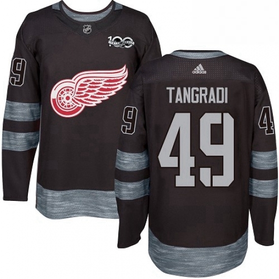Mens Adidas Detroit Red Wings 49 Eric Tangradi Authentic Black 1917 2017 100th Anniversary NHL Jersey Mens Adidas Detroit Red Wings 49 Eric Tangradi Authentic Black 1917 2017 100th Anniversary NHL Jersey