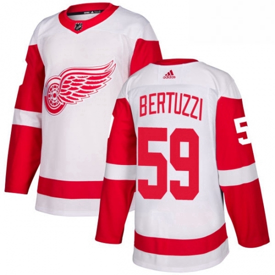 Mens Adidas Detroit Red Wings 59 Tyler Bertuzzi Authentic White Away NHL Jersey Mens Adidas Detroit Red Wings 59 Tyler Bertuzzi Authentic White Away NHL Jersey