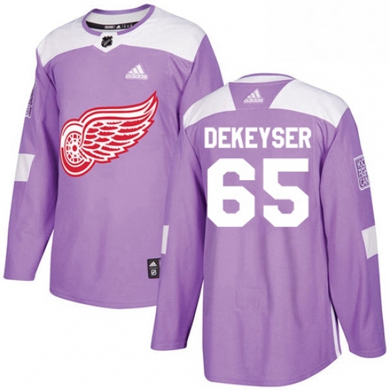 Mens Adidas Detroit Red Wings 65 Danny DeKeyser Authentic Purple Fights Cancer Practice NHL Jersey Mens Adidas Detroit Red Wings 65 Danny DeKeyser Authentic Purple Fights Cancer Practice NHL Jersey