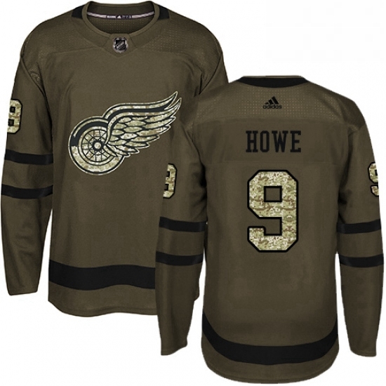 Mens Adidas Detroit Red Wings 9 Gordie Howe Authentic Green Salute to Service NHL Jersey Mens Adidas Detroit Red Wings 9 Gordie Howe Authentic Green Salute to Service NHL Jersey