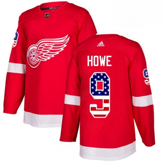 Mens Adidas Detroit Red Wings 9 Gordie Howe Authentic Red USA Flag Fashion NHL Jersey Mens Adidas Detroit Red Wings 9 Gordie Howe Authentic Red USA Flag Fashion NHL Jersey