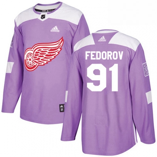 Mens Adidas Detroit Red Wings 91 Sergei Fedorov Authentic Purple Fights Cancer Practice NHL Jersey Mens Adidas Detroit Red Wings 91 Sergei Fedorov Authentic Purple Fights Cancer Practice NHL Jersey