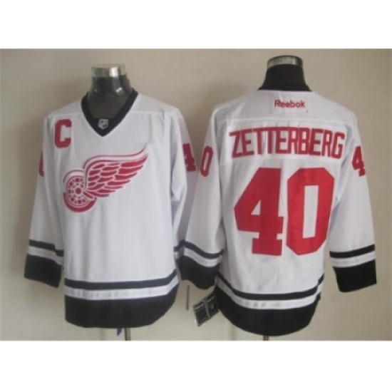 NHL Detroit Red Wings #40 Henrik Zetterberg black-white jerseys NHL Detroit Red Wings #40 Henrik Zetterberg black-white jerseys