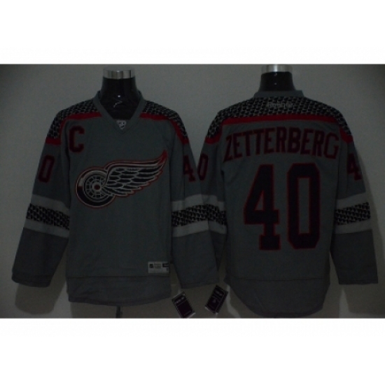 NHL detroit red wings #40 Henrik Zetterberg Charcoal Cross Check Fashion jerseys NHL detroit red wings #40 Henrik Zetterberg Charcoal Cross Check Fashion jerseys