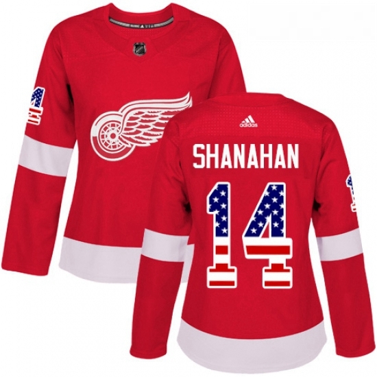 Womens Adidas Detroit Red Wings 14 Brendan Shanahan Authentic Red USA Flag Fashion NHL Jersey Womens Adidas Detroit Red Wings 14 Brendan Shanahan Authentic Red USA Flag Fashion NHL Jersey