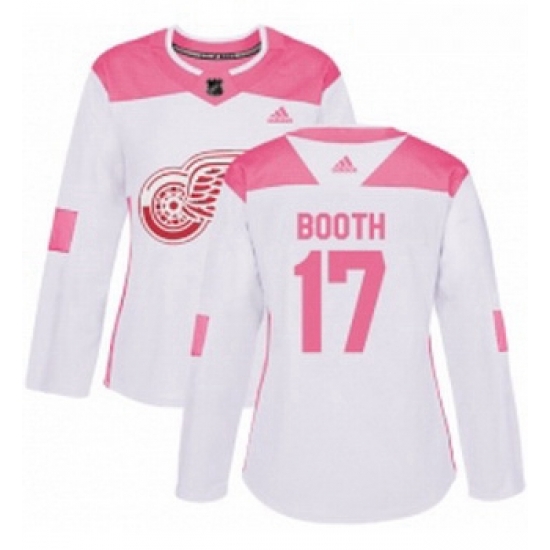 Womens Adidas Detroit Red Wings 17 David Booth Authentic WhitePink Fashion NHL Jersey Womens Adidas Detroit Red Wings 17 David Booth Authentic WhitePink Fashion NHL Jersey