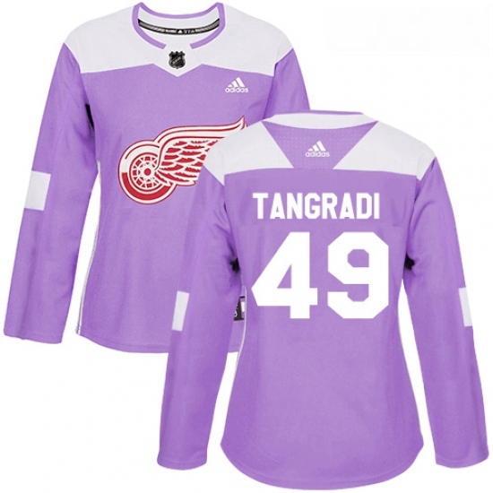 Womens Adidas Detroit Red Wings 49 Eric Tangradi Authentic Purple Fights Cancer Practice NHL Jersey Womens Adidas Detroit Red Wings 49 Eric Tangradi Authentic Purple Fights Cancer Practice NHL Jersey
