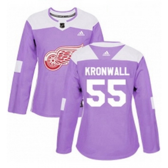 Womens Adidas Detroit Red Wings 55 Niklas Kronwall Authentic Purple Fights Cancer Practice NHL Jersey Womens Adidas Detroit Red Wings 55 Niklas Kronwall Authentic Purple Fights Cancer Practice NHL Jersey