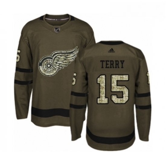 Youth Adidas Detroit Red Wings 15 Chris Terry Premier Green Salute to Service NHL Jersey Youth Adidas Detroit Red Wings 15 Chris Terry Premier Green Salute to Service NHL Jersey