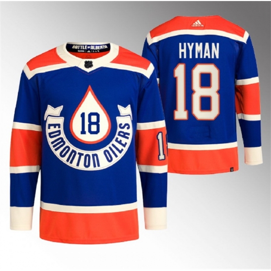 Men Edmonton Oilers 18 Zach Hyman 2023 Royal Heritage Classic Primegreen Stitched Jersey Men Edmonton Oilers 18 Zach Hyman 2023 Royal Heritage Classic Primegreen Stitched Jersey