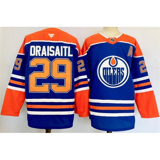 Men Edmonton Oilers 29 Leon Draisaitl Royal 2024 25 Stitched Jersey Men Edmonton Oilers 29 Leon Draisaitl Royal 2024 25 Stitched Jersey