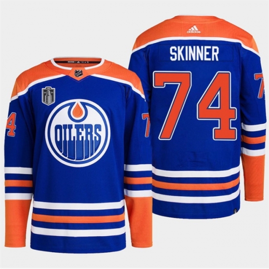 Men Edmonton Oilers 74 Stuart Skinner Royal 2024 Stanley Cup Final Patch Stitched Jersey Men Edmonton Oilers 74 Stuart Skinner Royal 2024 Stanley Cup Final Patch Stitched Jersey