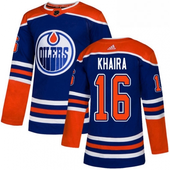 Mens Adidas Edmonton Oilers 16 Jujhar Khaira Premier Royal Blue Alternate NHL Jersey Mens Adidas Edmonton Oilers 16 Jujhar Khaira Premier Royal Blue Alternate NHL Jersey