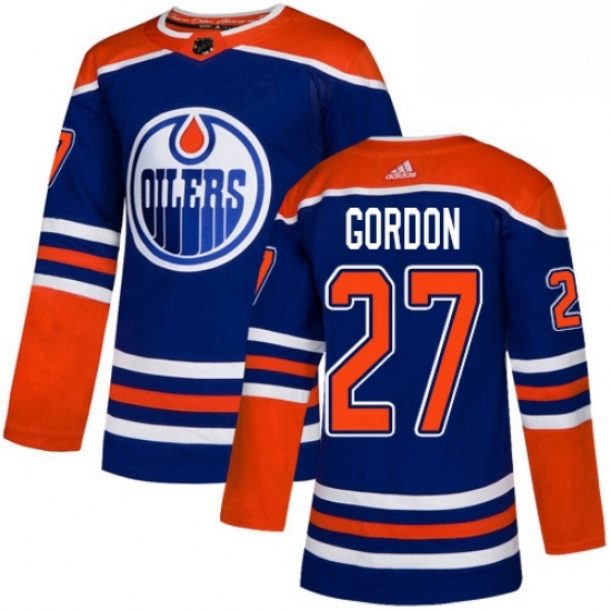 Mens Adidas Edmonton Oilers 27 Boyd Gordon Premier Royal Blue Alternate NHL Jersey Mens Adidas Edmonton Oilers 27 Boyd Gordon Premier Royal Blue Alternate NHL Jersey
