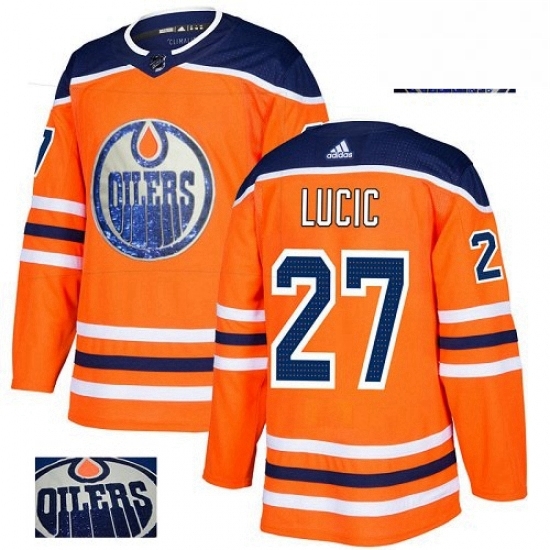 Mens Adidas Edmonton Oilers 27 Milan Lucic Authentic Orange Fashion Gold NHL Jersey Mens Adidas Edmonton Oilers 27 Milan Lucic Authentic Orange Fashion Gold NHL Jersey