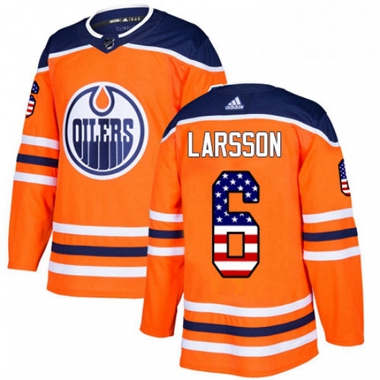 Mens Adidas Edmonton Oilers 6 Adam Larsson Authentic Orange USA Flag Fashion NHL Jersey Mens Adidas Edmonton Oilers 6 Adam Larsson Authentic Orange USA Flag Fashion NHL Jersey
