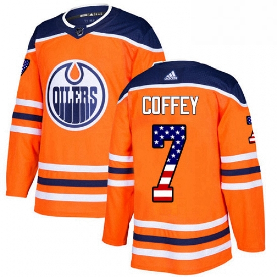 Mens Adidas Edmonton Oilers 7 Paul Coffey Authentic Orange USA Flag Fashion NHL Jersey Mens Adidas Edmonton Oilers 7 Paul Coffey Authentic Orange USA Flag Fashion NHL Jersey