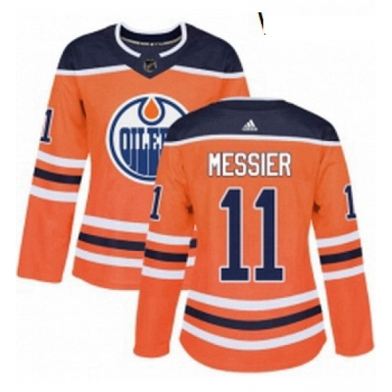 Womens Adidas Edmonton Oilers 11 Mark Messier Authentic Orange Home NHL Jersey Womens Adidas Edmonton Oilers 11 Mark Messier Authentic Orange Home NHL Jersey