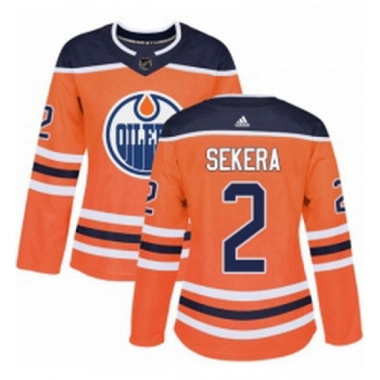 Womens Adidas Edmonton Oilers 2 Andrej Sekera Authentic Orange Home NHL Jersey Womens Adidas Edmonton Oilers 2 Andrej Sekera Authentic Orange Home NHL Jersey
